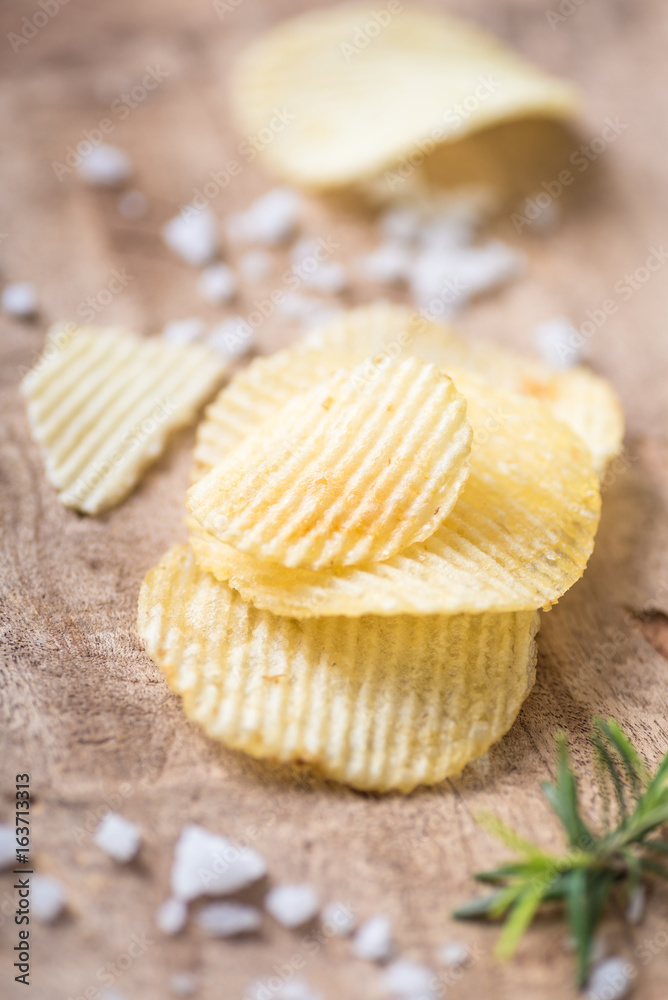 Potato chips crispy salt
