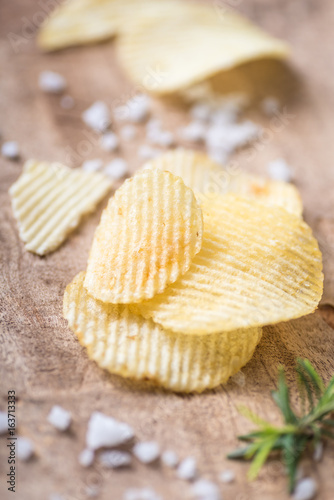 Potato chips crispy salt