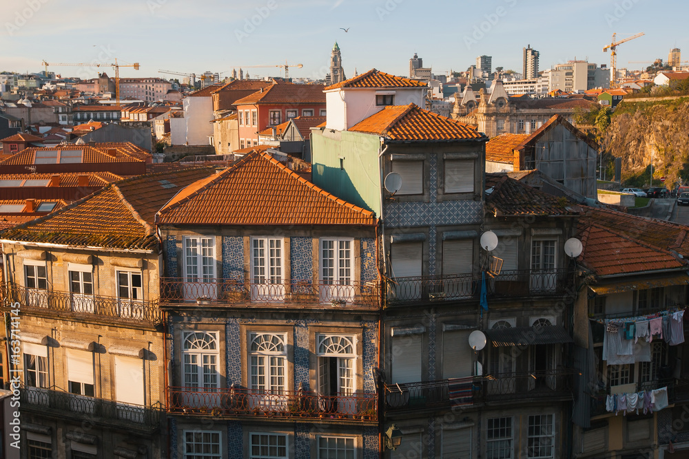 Residential buildings in the old part of Porto, Portugal.