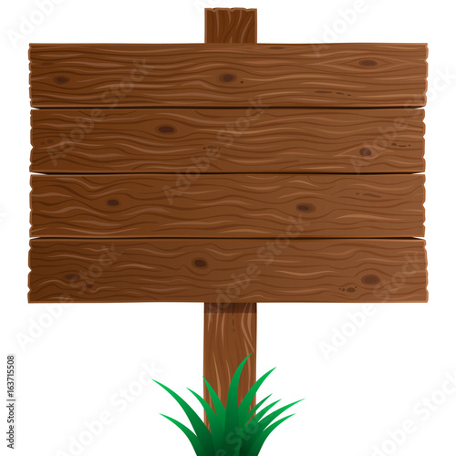 Wooden sign board in vector