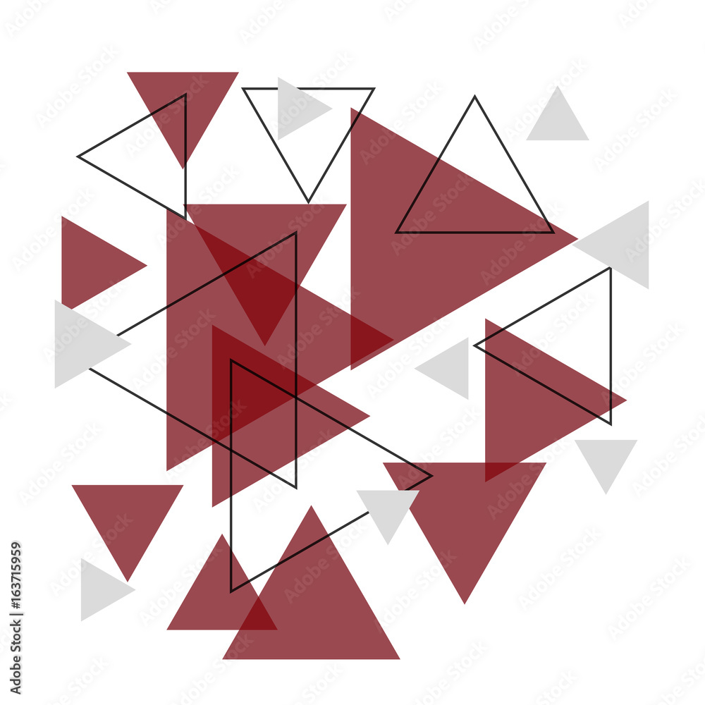 Abstract red triangle banner background