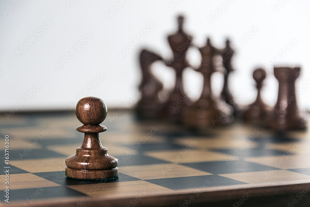 Chess on board , white background Chess on board , white background