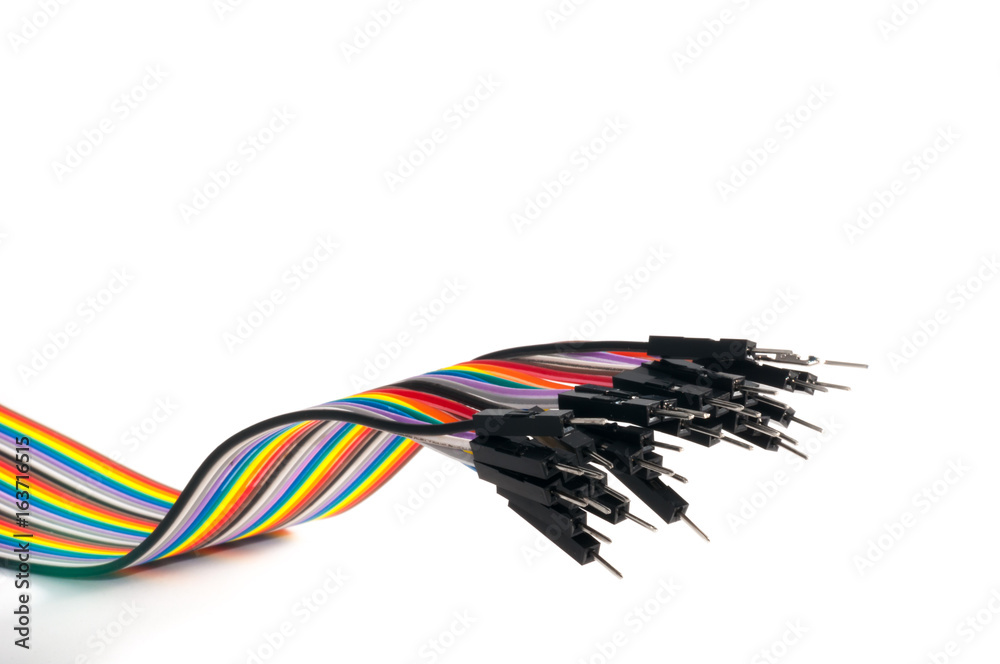 Color Cable isolated on white background, Networking concept