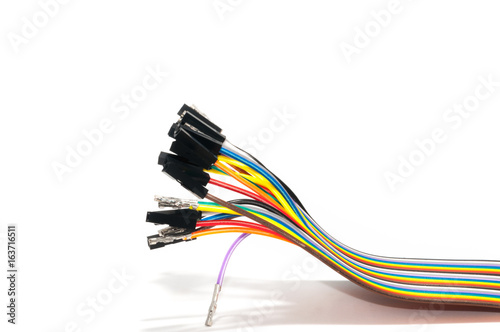 Color Cable isolated on white background, Networking concept