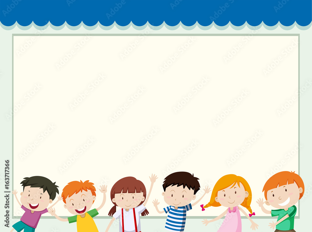 Border template with children in background Border template with children in background