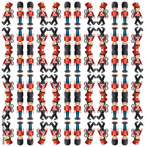 Seamless background with soldier toys