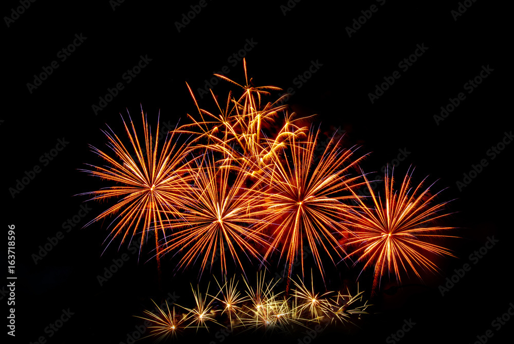 Fireworks light up the sky with dazzling display  - Vibrant color effect