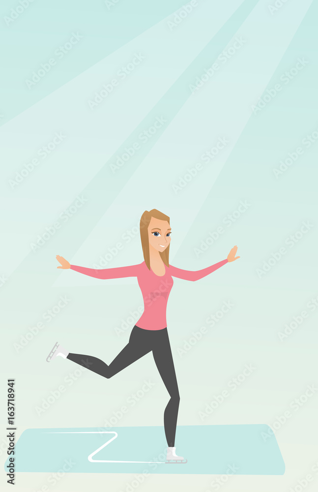 Young caucasian female figure skater. Young caucasian female figure skater.