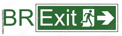
Brexit exit sign representing the United Kingdom exit from the European Union 