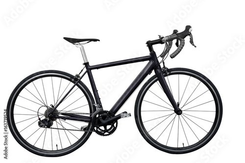 black road bike isolated on white background  isolated