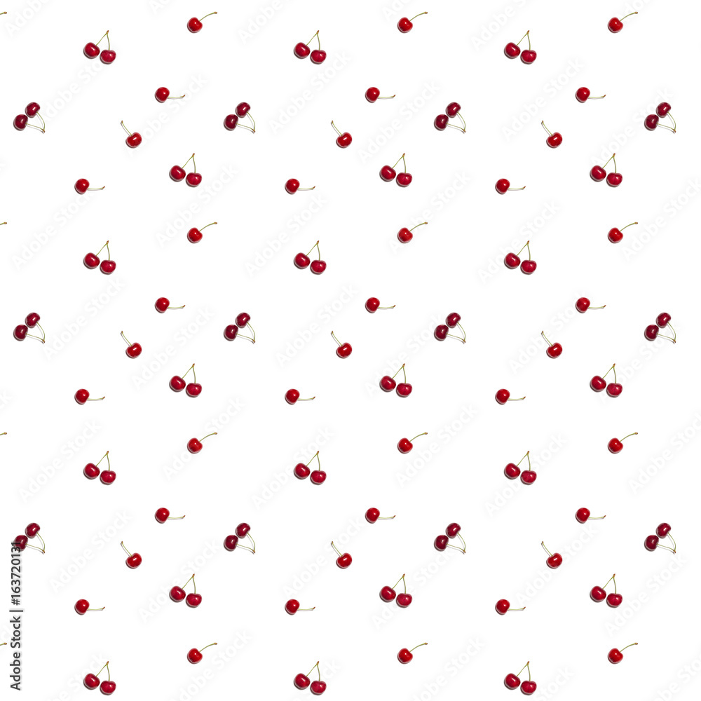 pattern of sweet cherry red berries