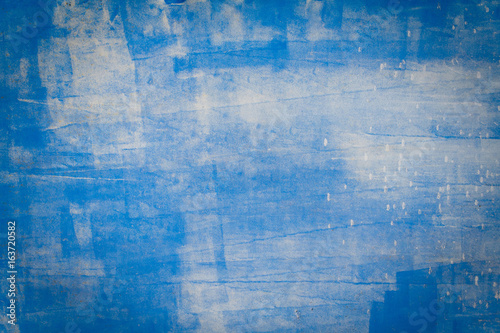 Abstract blue canvas with spots background. Painted sheet metal