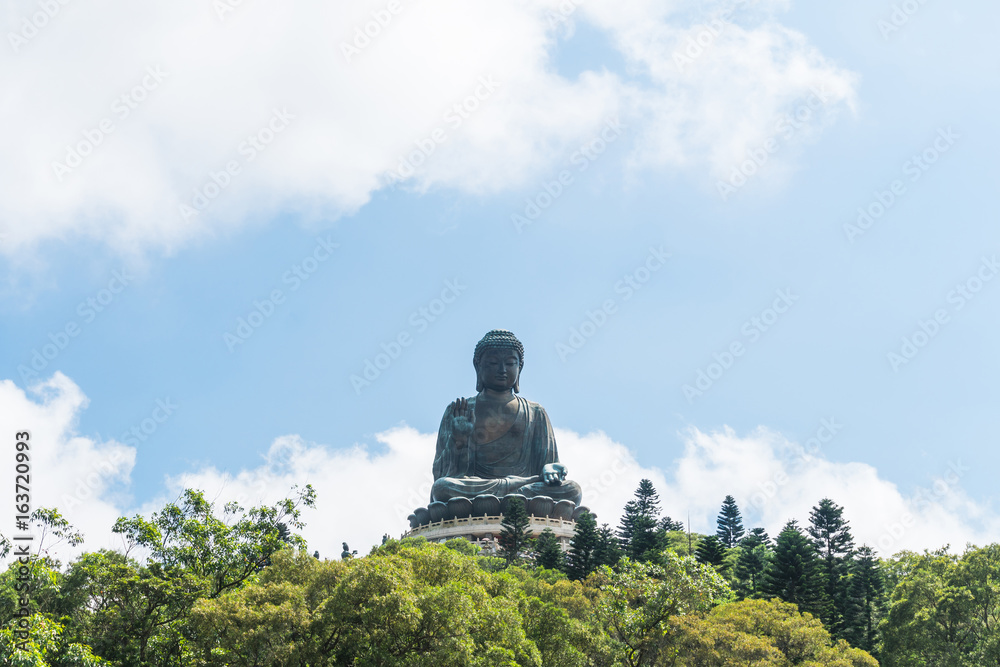 Fototapeta premium Tian tan buddha of po lin monastery in lantau island hongkong china
