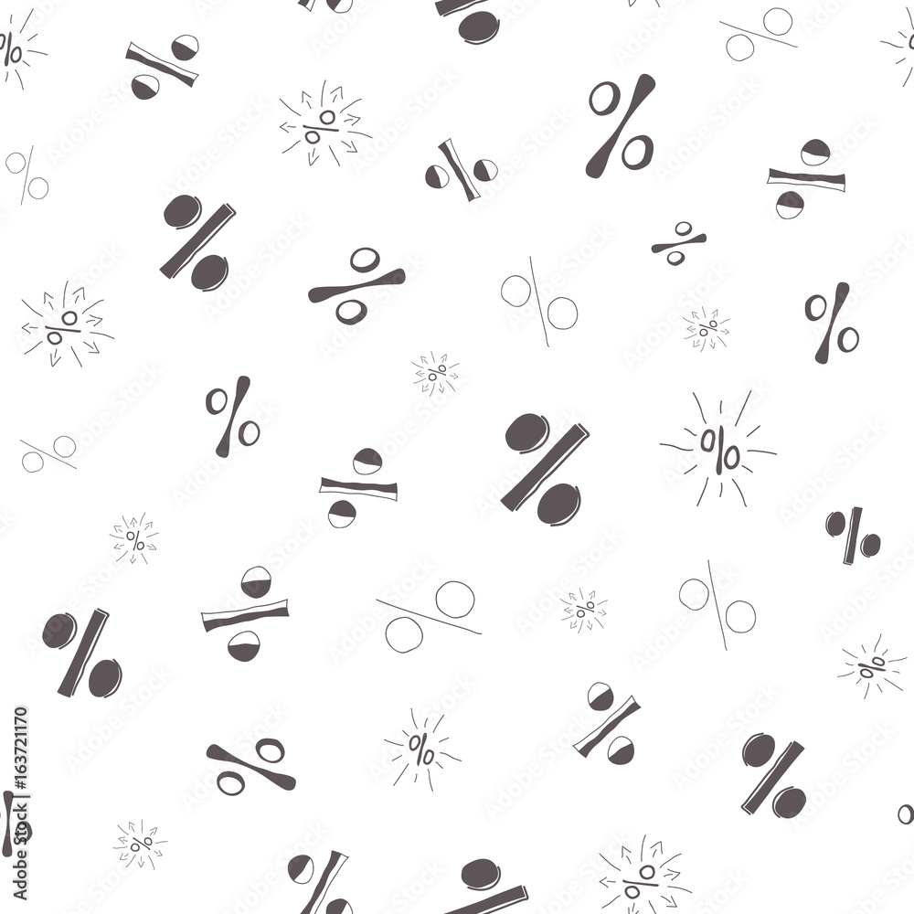 Vector seamless pattern hand drawn percent signs. Vector seamless pattern hand drawn percent signs.