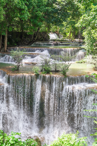 Huay Mae khamin waterfall in National Park Srinakarin, Kanchanaburi, western of Thailand