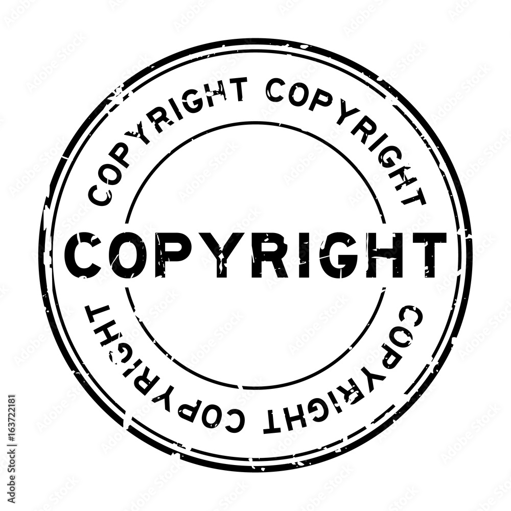 Grunge black copyright round rubber seal stamp on white background Grunge black copyright round rubber seal stamp on white background