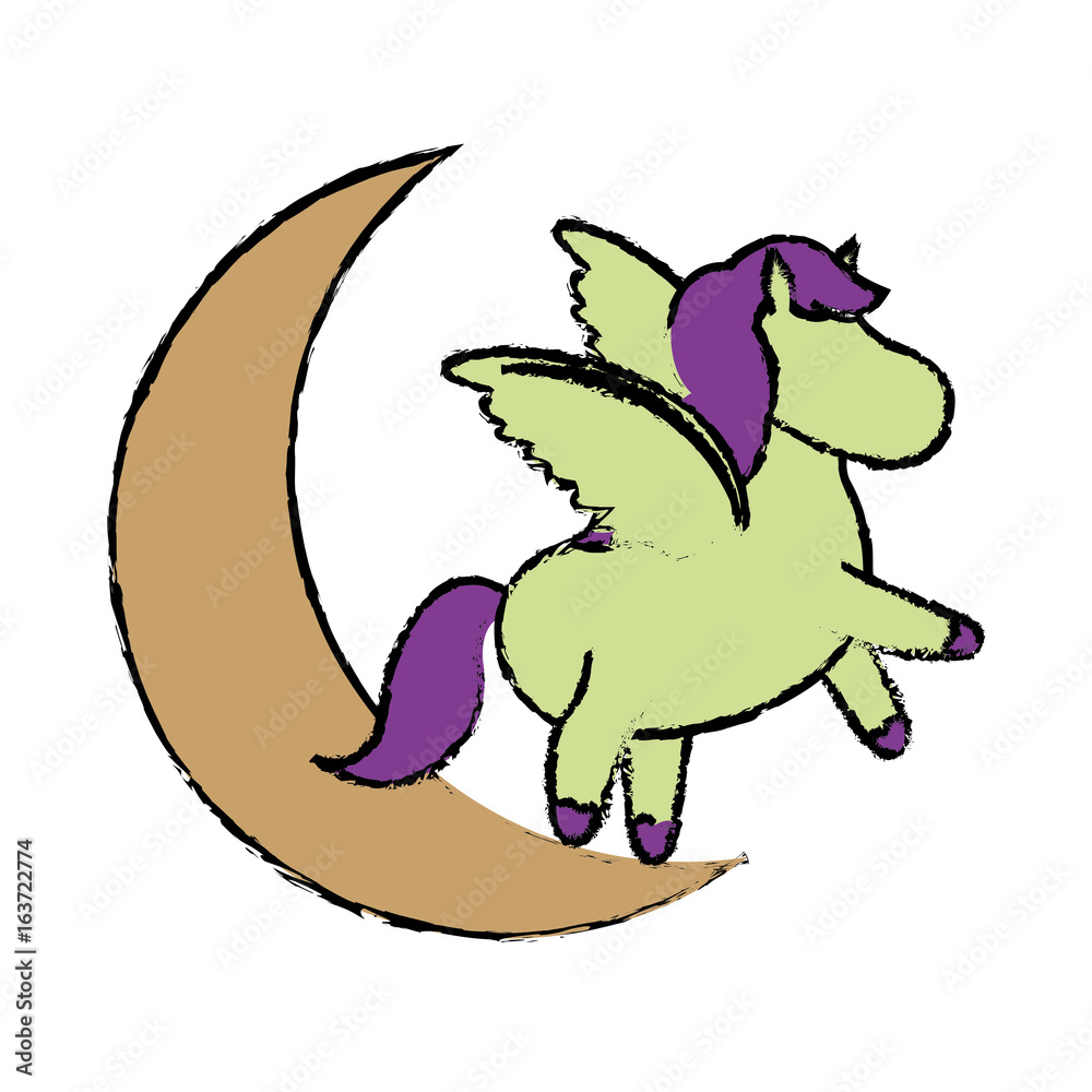 Fototapeta premium cute and beautiful pegasus horse fantasy