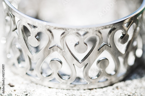 Silver bracelet with hearts...