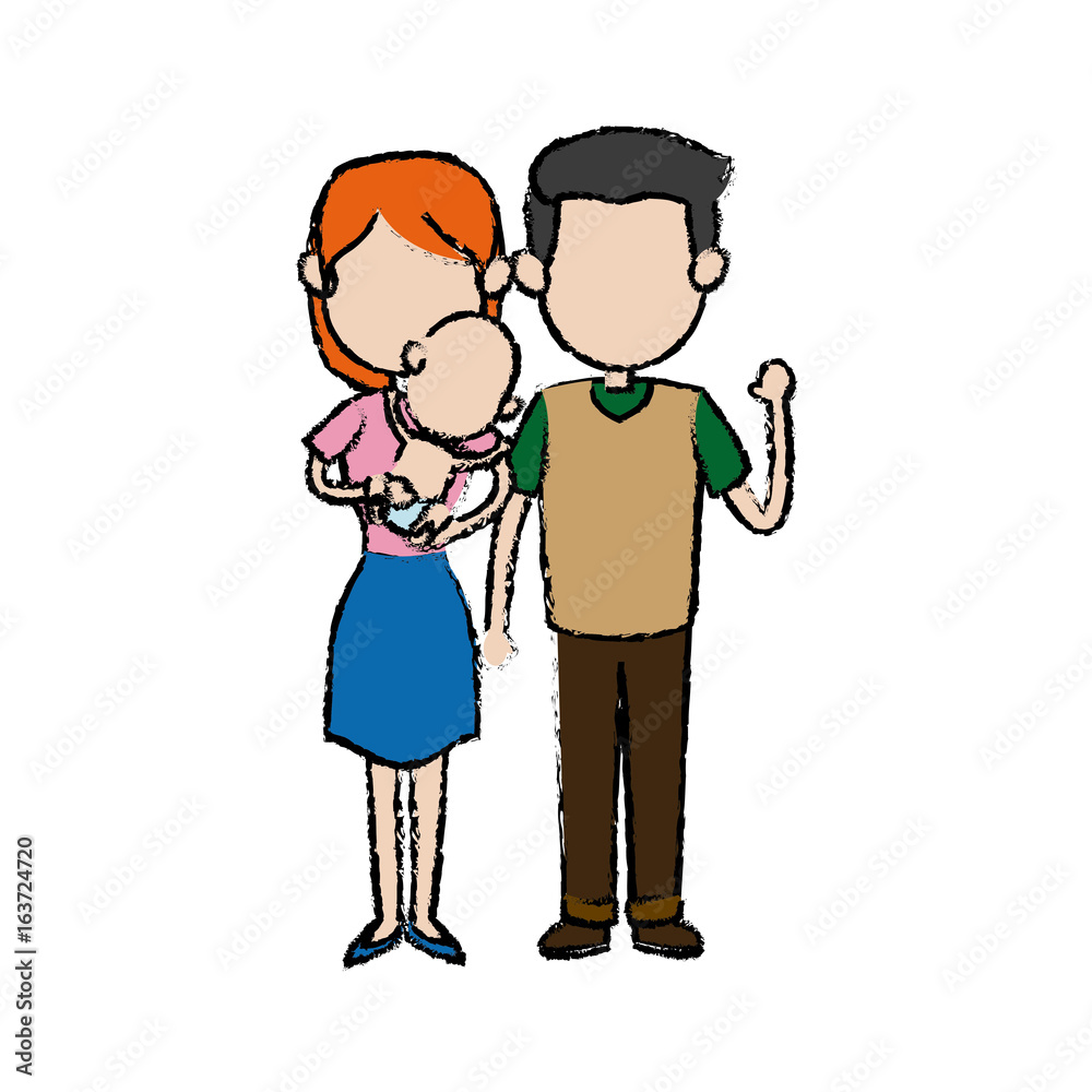 cute couple holding baby boy standing image cute couple holding baby boy standing image