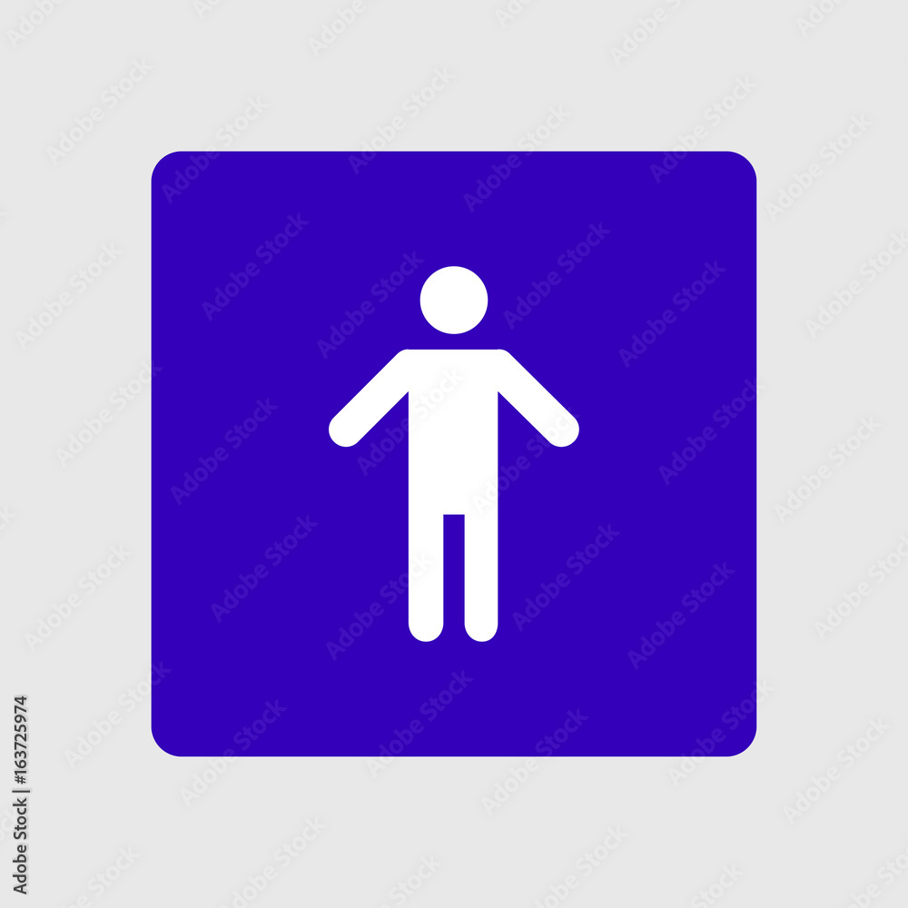 Human male sign icon. Male toilet. Flat style. A gender symbol is a pictogram used to represent either biological sex. Human male sign icon. Male toilet. Flat style. A gender symbol is a pictogram used to represent either biological sex.