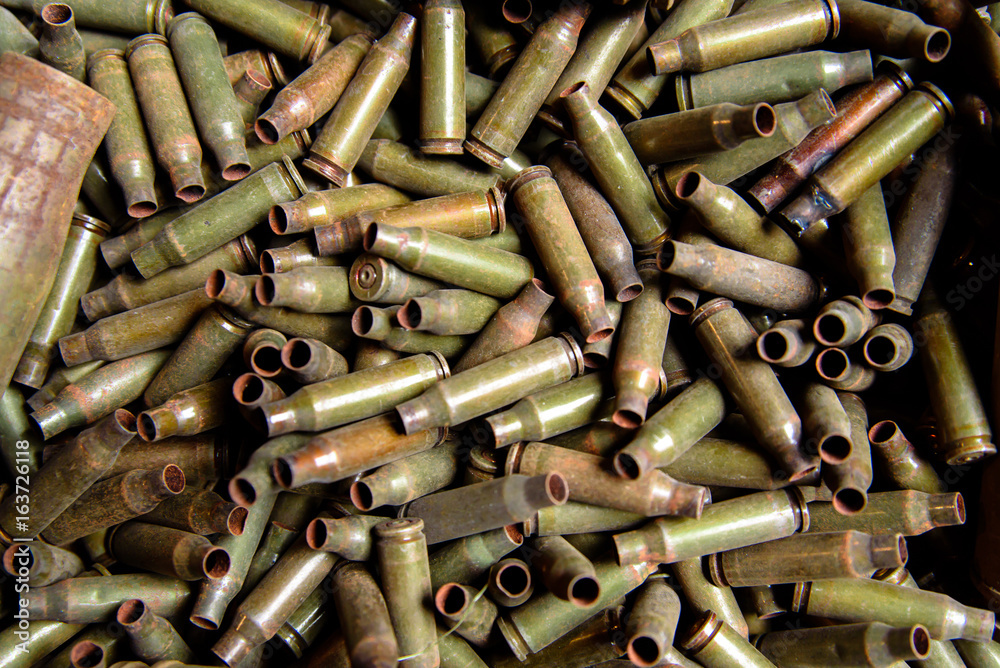 Sleeves from the machine gun and large-caliber machine gun. Sleeves from the machine gun and large-caliber machine gun.