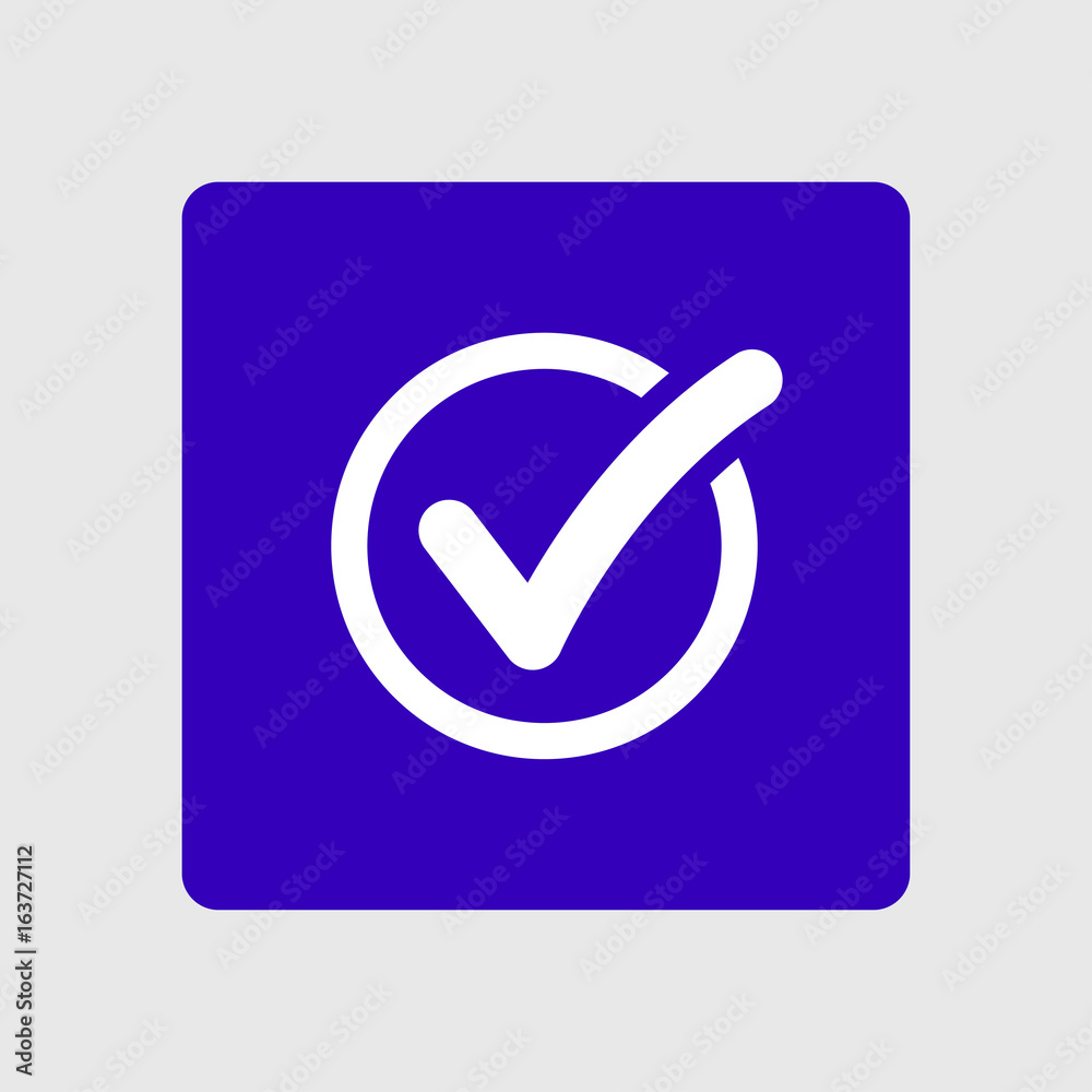 Check list button icon. Check mark in round sign. Check list button icon. Check mark in round sign.
