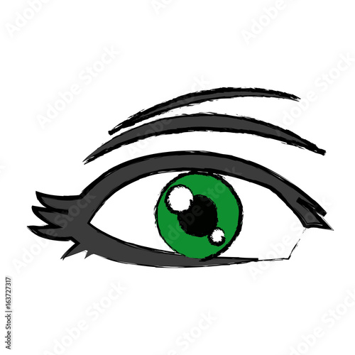 female eye vision optic cartoon