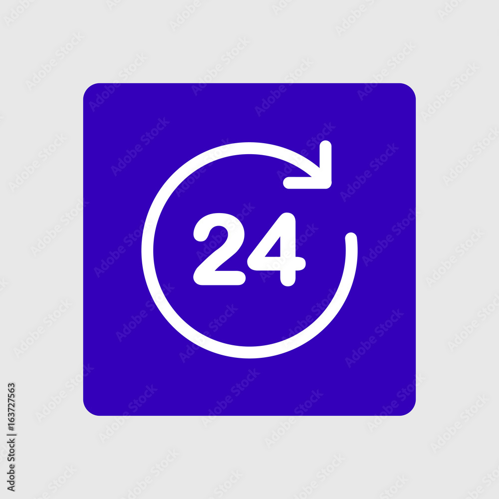 Open around the clock hours a day icon. Open around the clock hours a day icon.