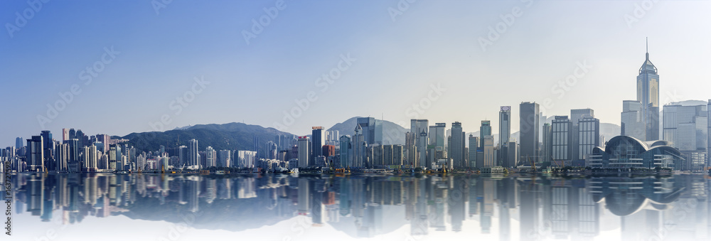 Panorama view of Victoria Harbor : Hong Kong