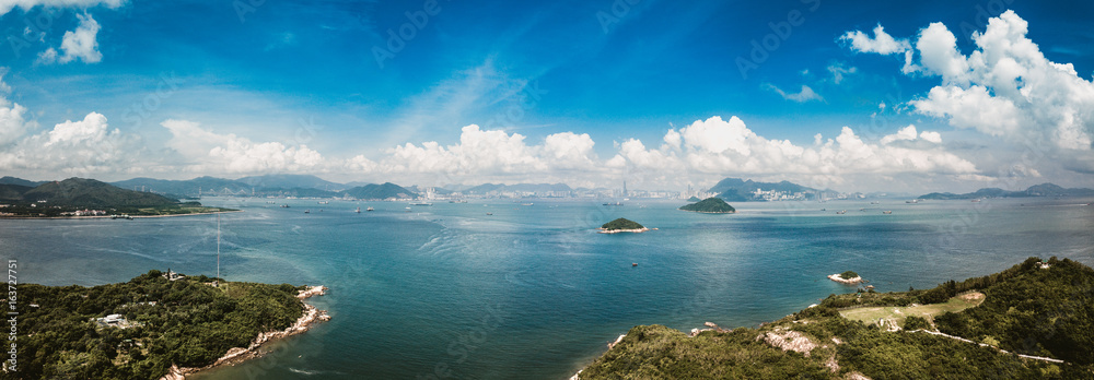 Fototapeta premium Aerial view of Peng Chau Island, Hong Kong
