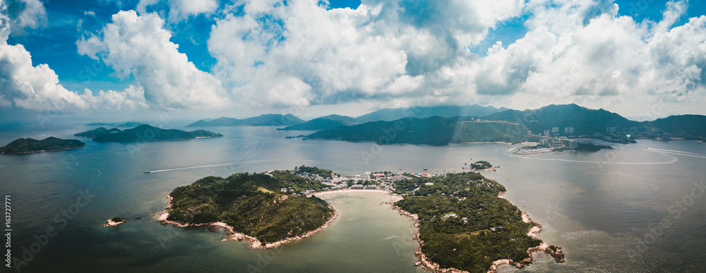 Fototapeta premium Aerial view of Peng Chau Island, Hong Kong