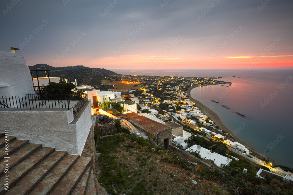 View of Molos village from Chora, Skyros island, Greece.
