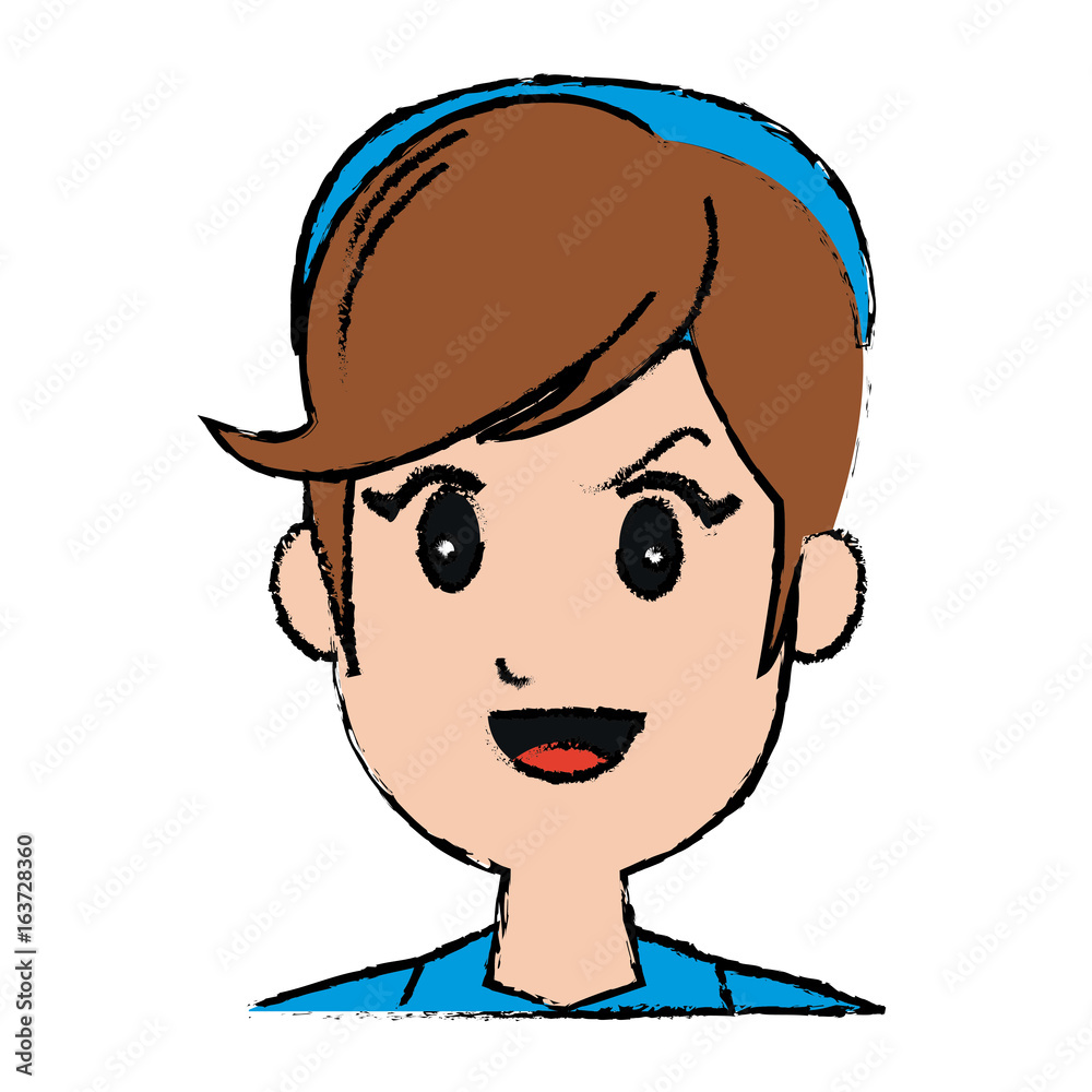 girl young smiling pretty cartoon