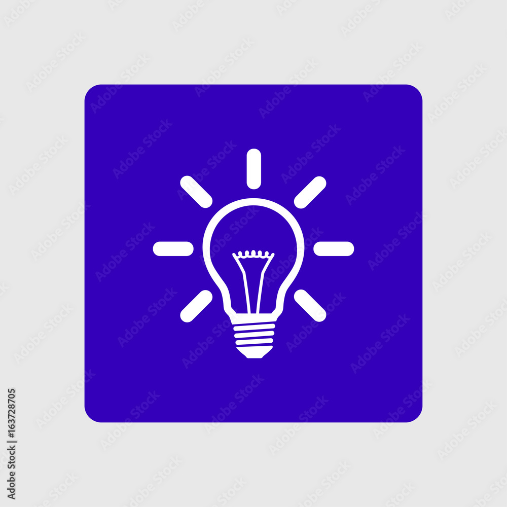 Light lamp sign icon. Idea bulb symbol. Flat design style. Light lamp sign icon. Idea bulb symbol. Flat design style.