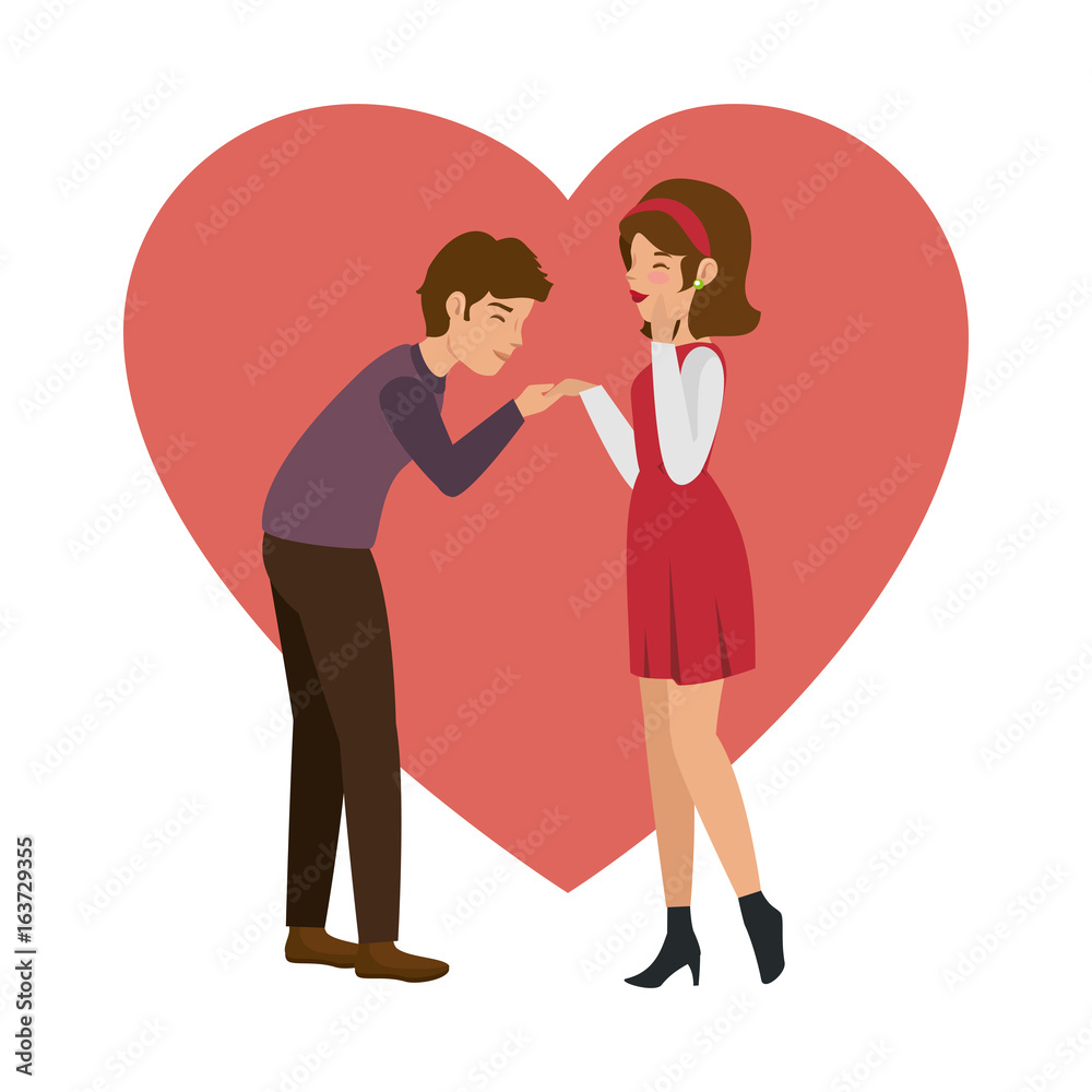 heart with couple in love icon over white background colorful designvector illustration heart with couple in love icon over white background colorful designvector illustration