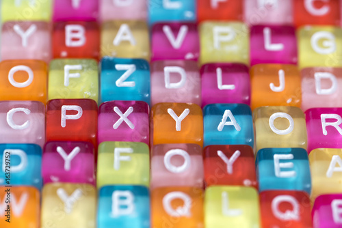 Colorful alphabet beads