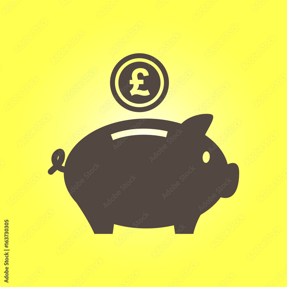 Piggy bank icon. Pictograph of moneybox. Flat design. Piggy bank icon. Pictograph of moneybox. Flat design.