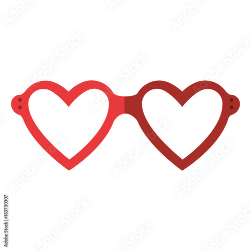 glasses in heart shape icon vector illustration graphic design