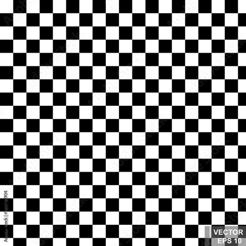 Seamless pattern. Abstract. Black and white. Square. Chess board.