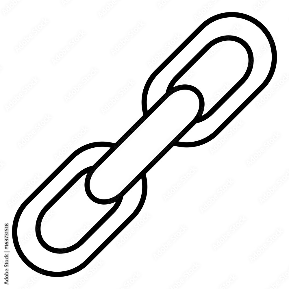 Vector Single Basic Link Icon - Chain with 3 units Vector Single Basic Link Icon - Chain with 3 units