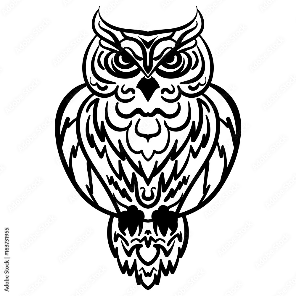 Tribal Pattern Owl