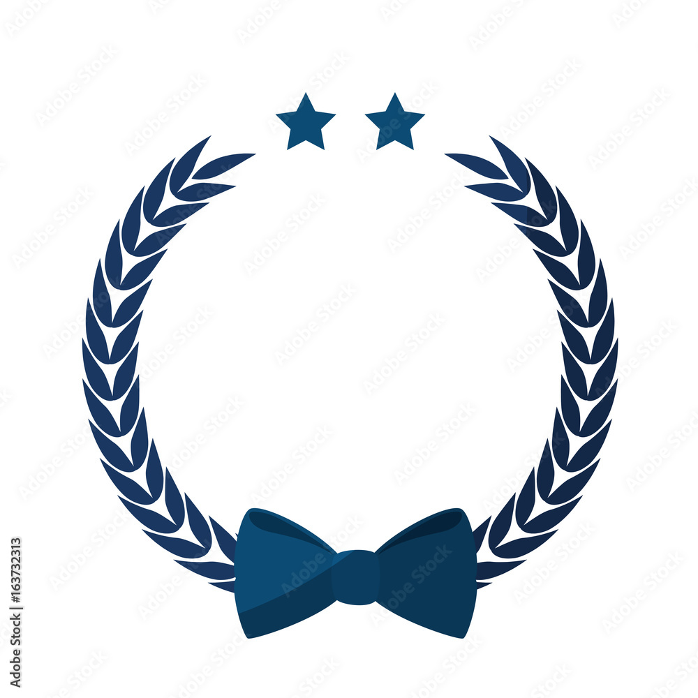 wreath of leaves with decorative bow icon over white background vector illustration wreath of leaves with decorative bow icon over white background vector illustration