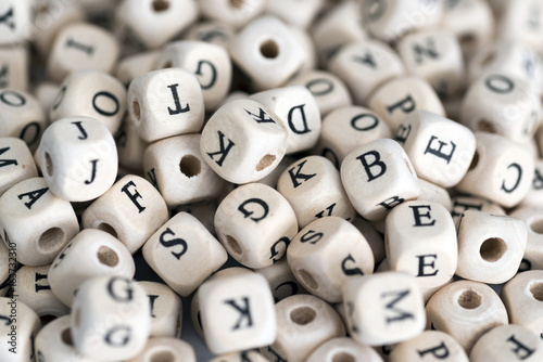 Wooden alphabet beads