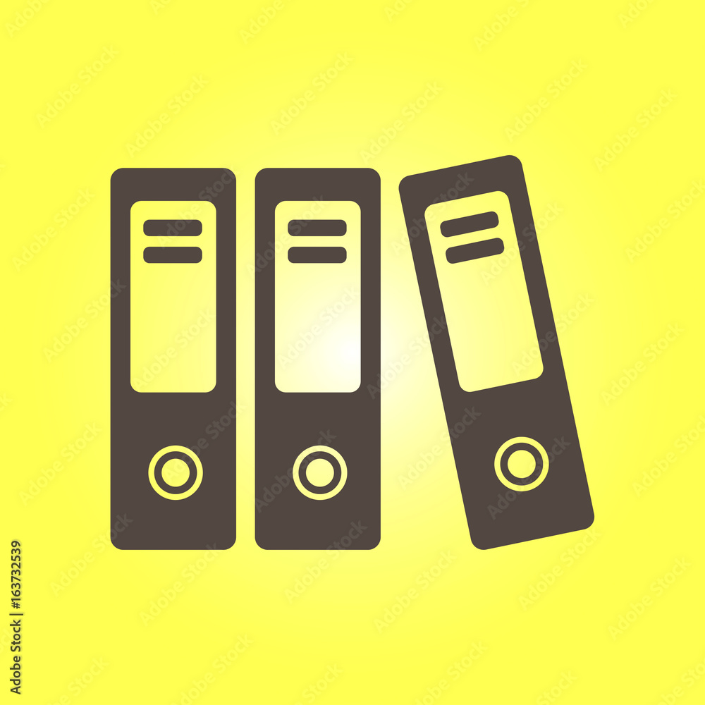 Office folders with papers and documents. Archives folder icon. Office folders with papers and documents. Archives folder icon.