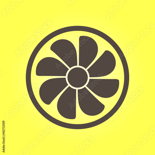 Exhaust fan icon. Ventilator symbol. Flat design style.