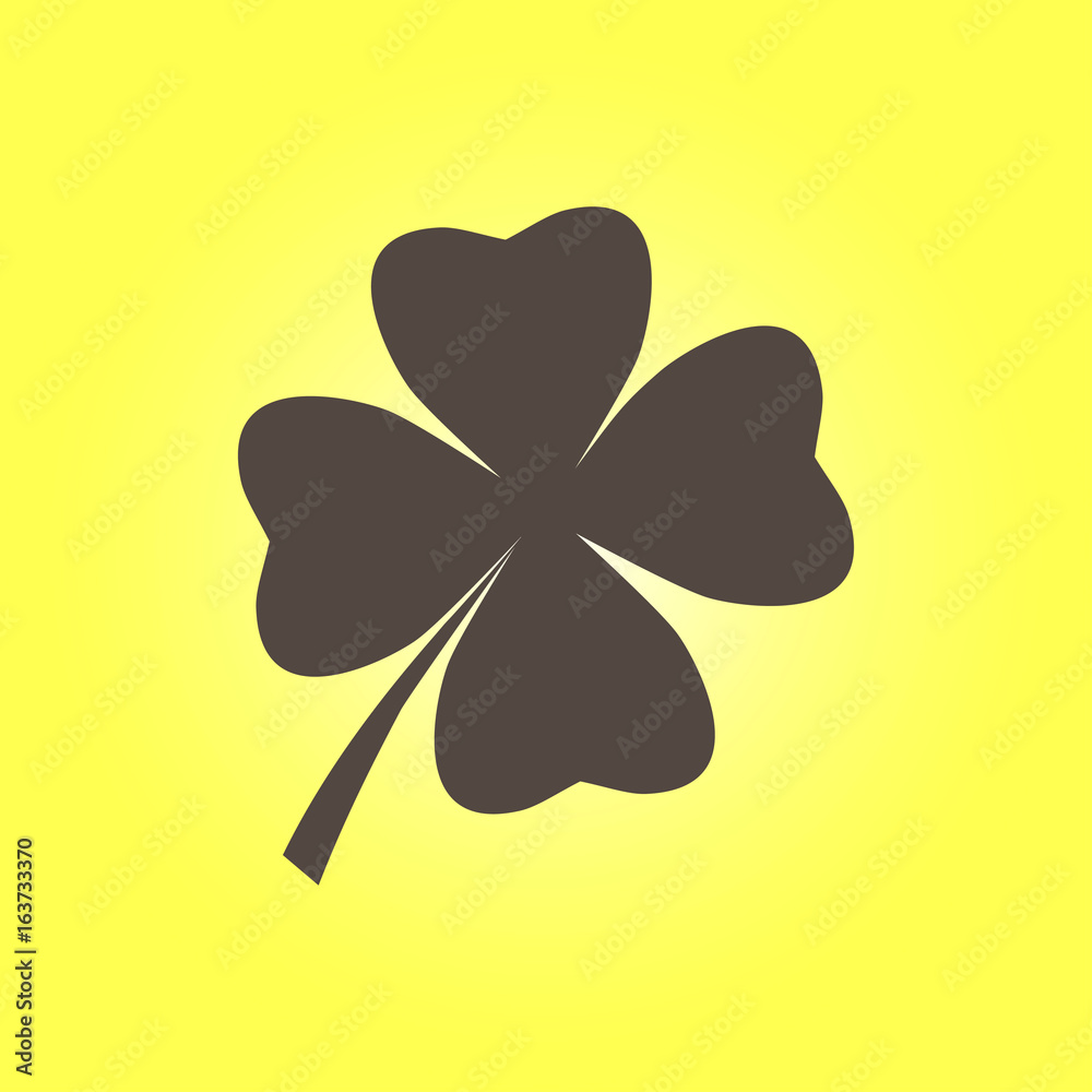 Leaf clover sign icon. Saint patrick symbol. Ecology concept. Flat design style. Leaf clover sign icon. Saint patrick symbol. Ecology concept. Flat design style.