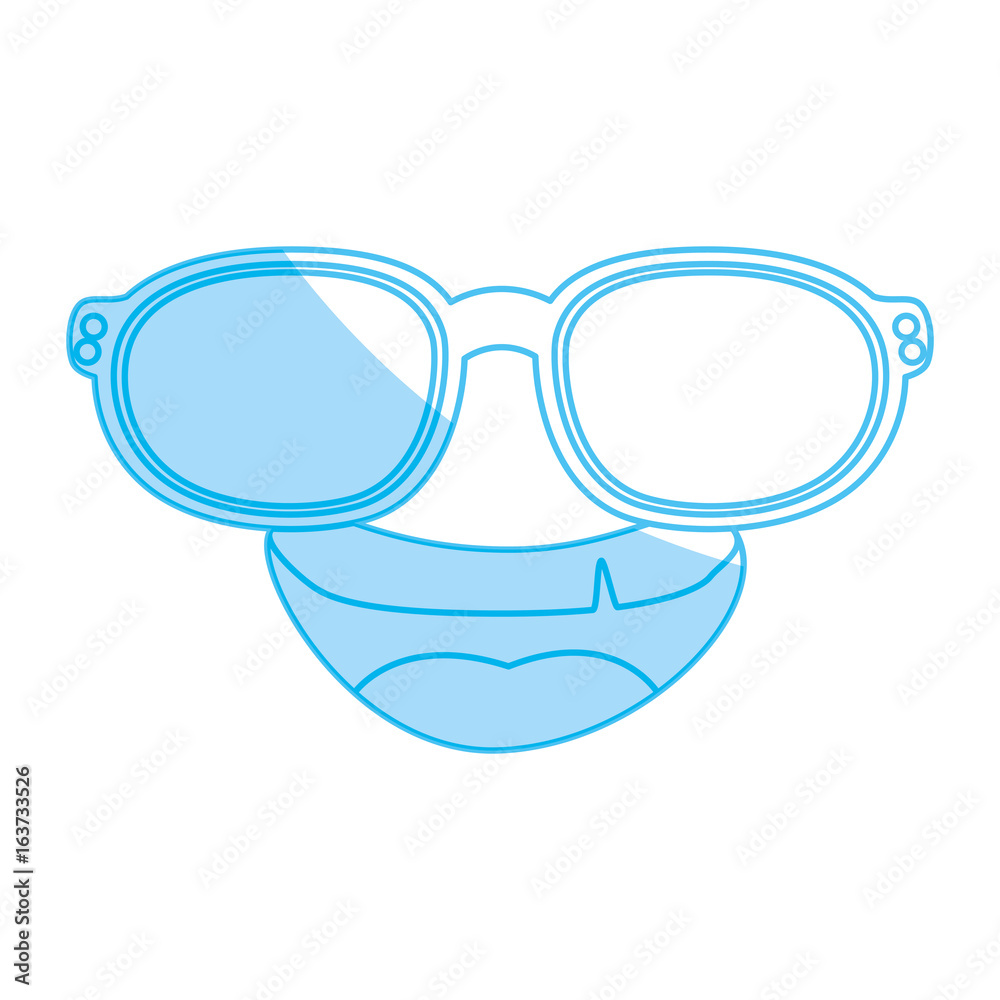 Funny face cartoon with sun glasses icon vector illustration graphic design Funny face cartoon with sun glasses icon vector illustration graphic design