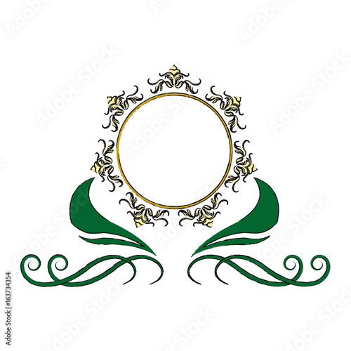 floral frame border decorative design element and fancy ornament