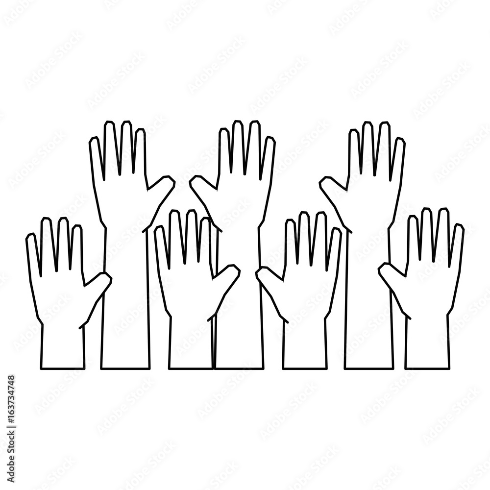 Obraz premium human hands icon over white background vector illustration