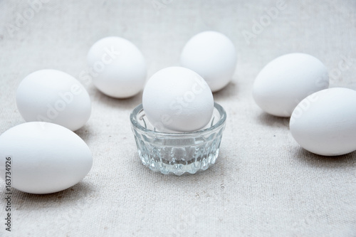 White chicken eggs.